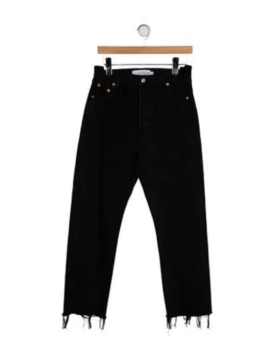 Pre-owned Eb Denim High-rise Straight Leg Jeans In Black