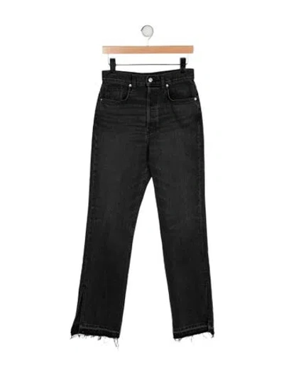 Pre-owned Eb Denim High-rise Straight Leg Jeans In Black