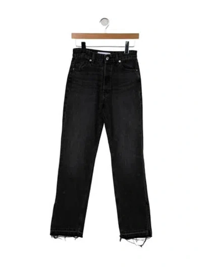 Pre-owned Eb Denim High-rise Straight Leg Jeans In Black