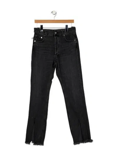 Pre-owned Eb Denim High-rise Straight Leg Jeans In Black