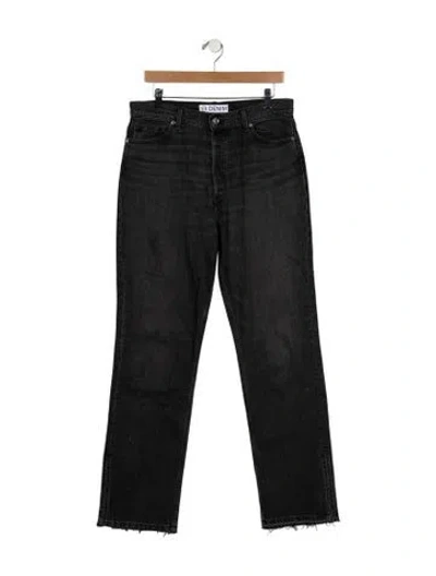 Pre-owned Eb Denim High-rise Straight Leg Jeans In Black