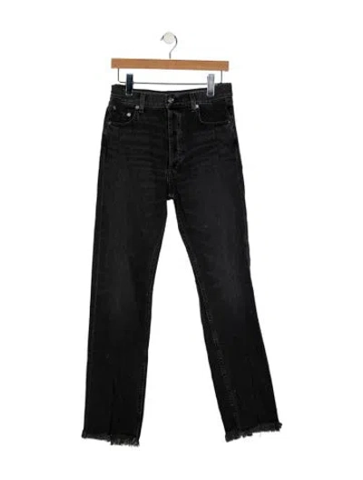 Pre-owned Eb Denim High-rise Straight Leg Jeans In Black