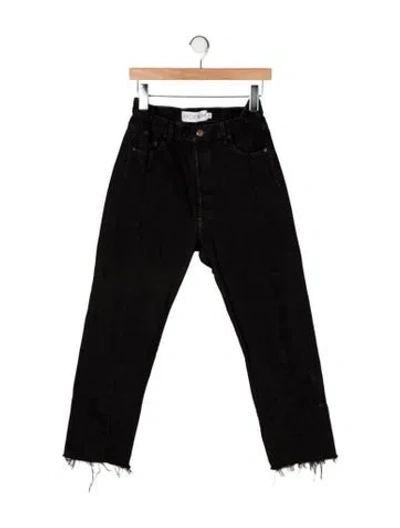 Pre-owned Eb Denim High-rise Straight Leg Jeans In Black
