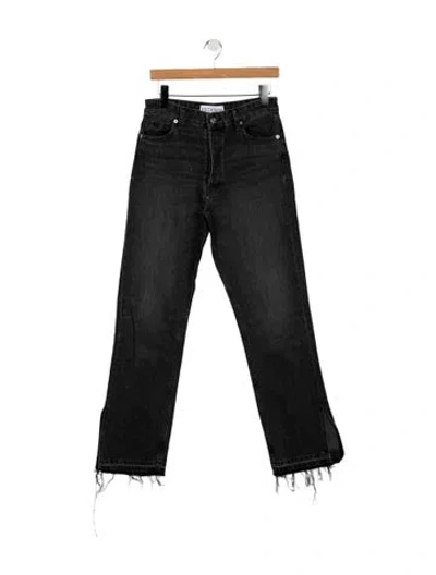 Pre-owned Eb Denim High-rise Straight Leg Jeans In Black