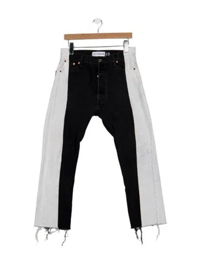 Pre-owned Eb Denim High-rise Straight Leg Jeans In Black