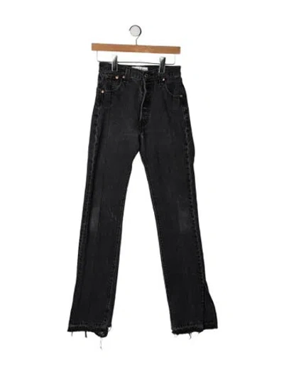 Pre-owned Eb Denim High-rise Straight Leg Jeans In Black