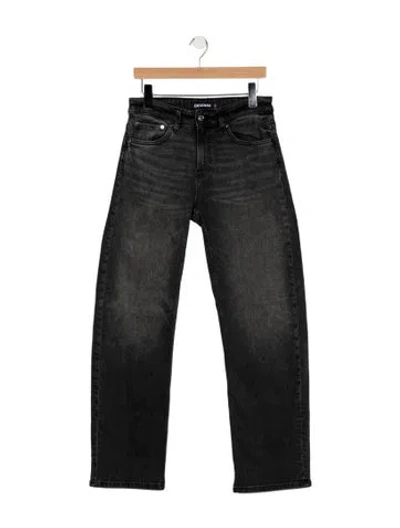 Pre-owned Eb Denim High-rise Straight Leg Jeans In Black