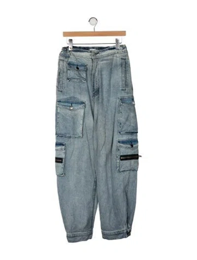 Pre-owned Eb Denim High-rise Straight Leg Jeans In Blue