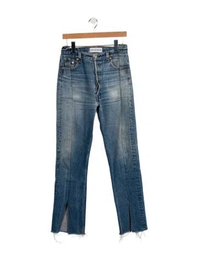 Pre-owned Eb Denim High-rise Straight Leg Jeans In Blue