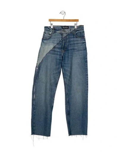 Pre-owned Eb Denim High-rise Straight Leg Jeans In Blue