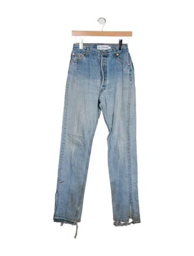 Pre-owned Eb Denim High-rise Straight Leg Jeans In Blue
