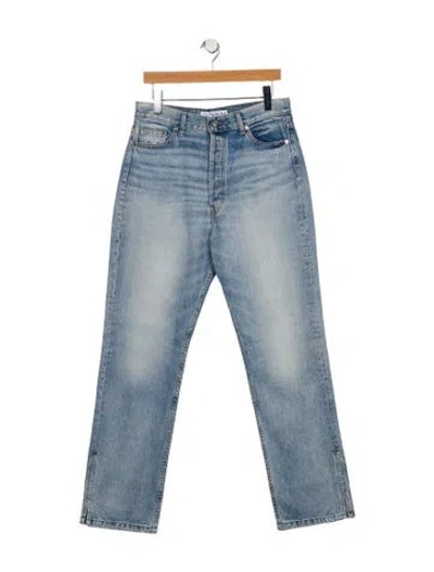 Pre-owned Eb Denim High-rise Straight Leg Jeans In Blue