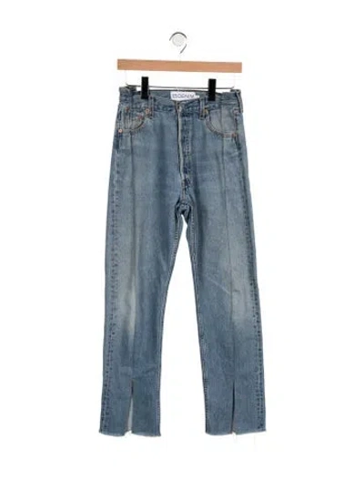 Pre-owned Eb Denim High-rise Straight Leg Jeans In Blue