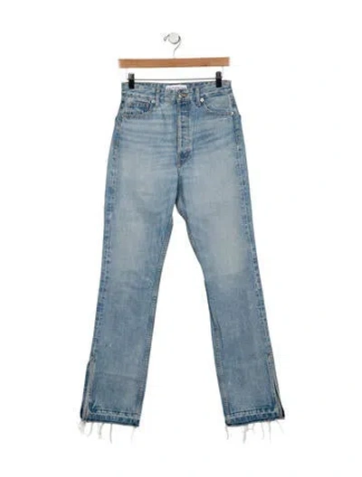 Pre-owned Eb Denim High-rise Straight Leg Jeans In Blue