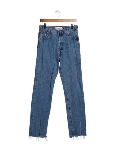 Pre-owned Eb Denim High-rise Straight Leg Jeans In Blue