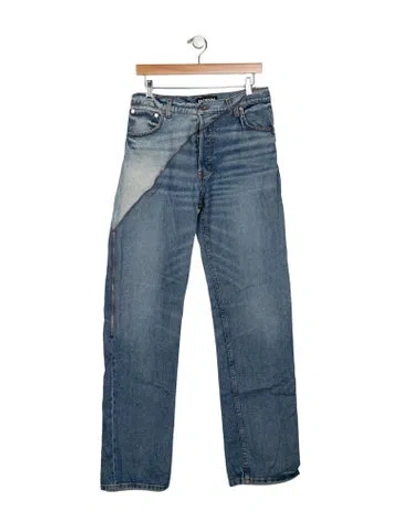 Pre-owned Eb Denim High-rise Straight Leg Jeans In Blue