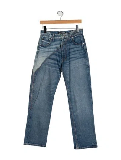 Pre-owned Eb Denim High-rise Straight Leg Jeans In Blue