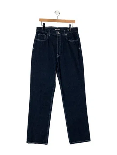 Pre-owned Eb Denim High-rise Straight Leg Jeans In Blue