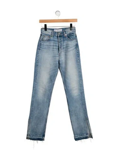 Pre-owned Eb Denim High-rise Straight Leg Jeans In Blue