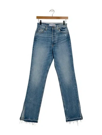 Pre-owned Eb Denim High-rise Straight Leg Jeans In Blue