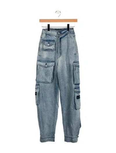 Pre-owned Eb Denim High-rise Straight Leg Jeans In Blue