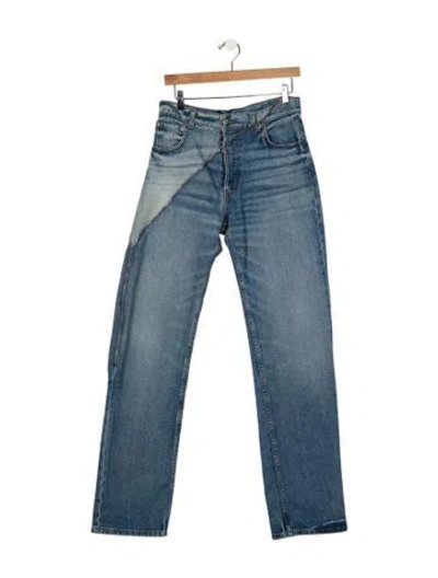 Pre-owned Eb Denim High-rise Straight Leg Jeans In Blue