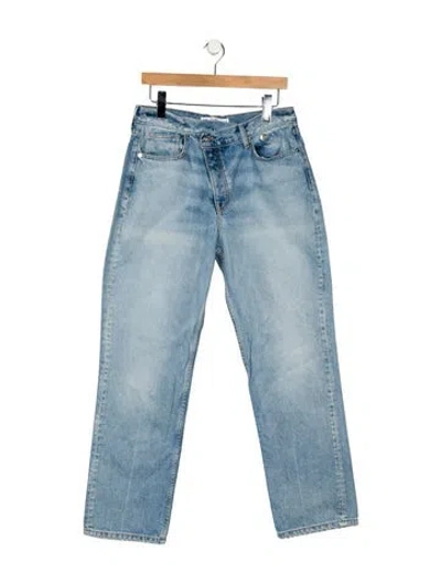 Pre-owned Eb Denim High-rise Straight Leg Jeans In Blue