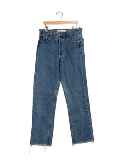 Pre-owned Eb Denim High-rise Straight Leg Jeans In Blue