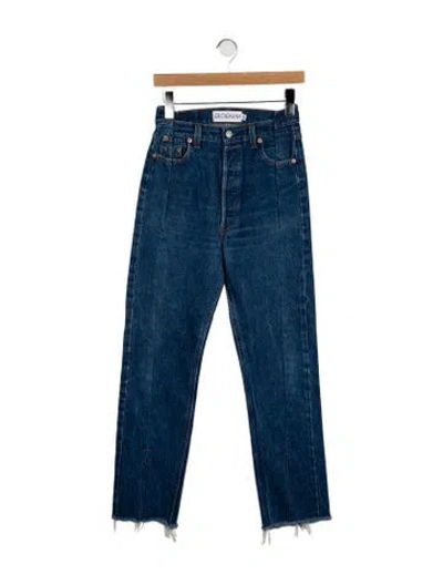 Pre-owned Eb Denim High-rise Straight Leg Jeans In Blue