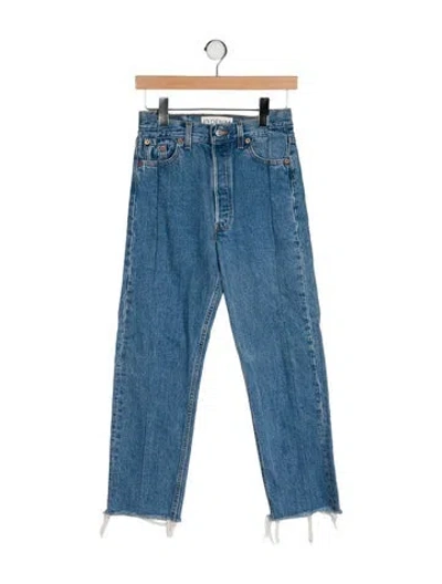 Pre-owned Eb Denim High-rise Straight Leg Jeans In Blue