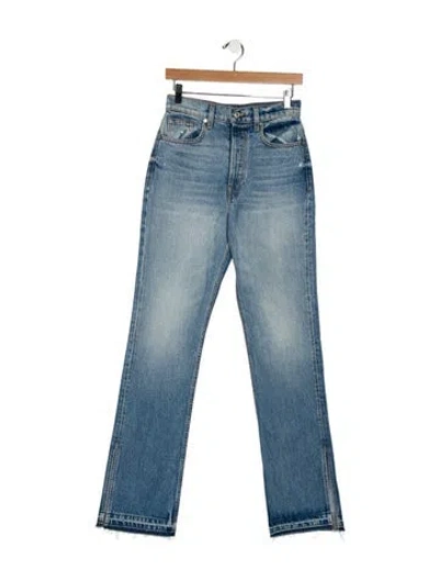 Pre-owned Eb Denim High-rise Straight Leg Jeans In Blue