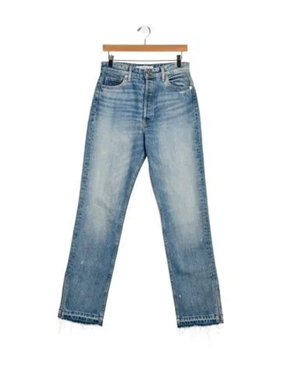 Pre-owned Eb Denim High-rise Straight Leg Jeans In Blue