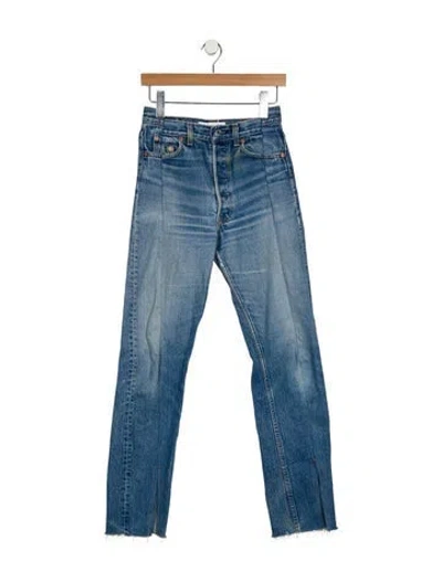 Pre-owned Eb Denim High-rise Straight Leg Jeans In Blue