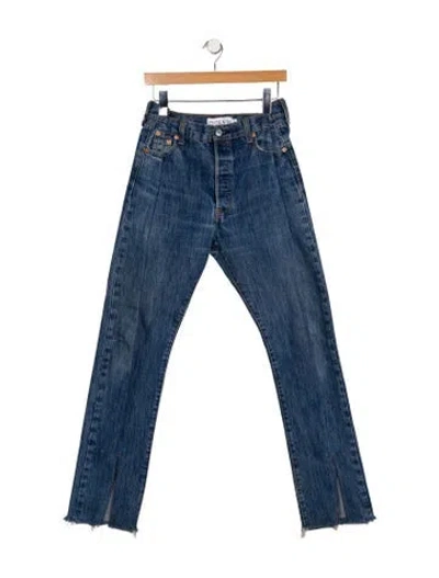 Pre-owned Eb Denim High-rise Straight Leg Jeans In Blue