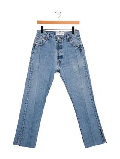 Pre-owned Eb Denim High-rise Straight Leg Jeans In Blue