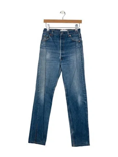 Pre-owned Eb Denim High-rise Straight Leg Jeans In Blue