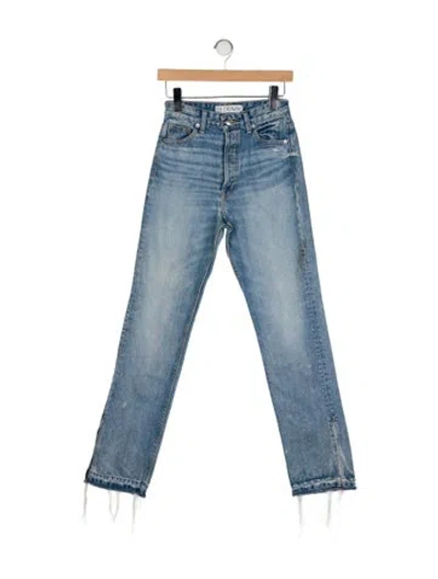 Pre-owned Eb Denim High-rise Straight Leg Jeans In Blue