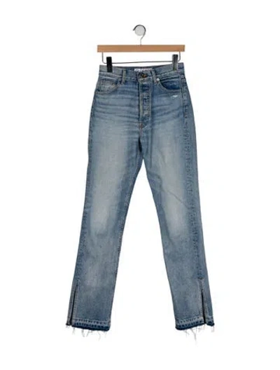 Pre-owned Eb Denim High-rise Straight Leg Jeans In Blue