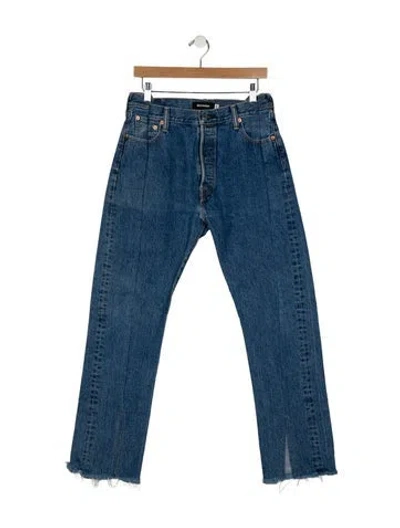 Pre-owned Eb Denim High-rise Straight Leg Jeans In Blue