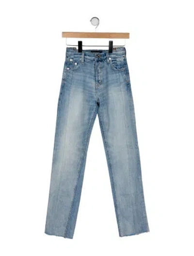 Pre-owned Eb Denim High-rise Straight Leg Jeans In Blue
