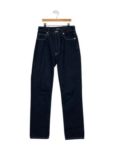 Pre-owned Eb Denim High-rise Straight Leg Jeans In Blue