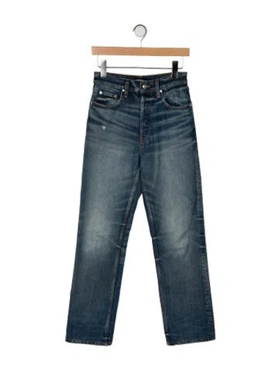 Pre-owned Eb Denim High-rise Straight Leg Jeans In Blue