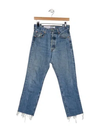Pre-owned Eb Denim High-rise Straight Leg Jeans In Blue