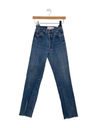 Pre-owned Eb Denim High-rise Straight Leg Jeans In Blue