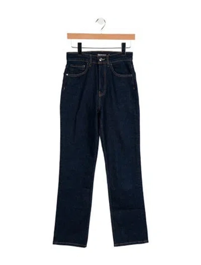 Pre-owned Eb Denim High-rise Straight Leg Jeans In Blue