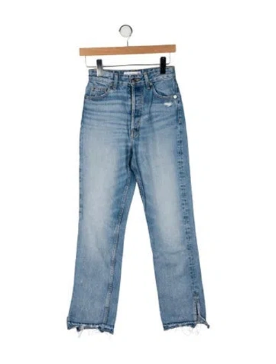 Pre-owned Eb Denim High-rise Straight Leg Jeans In Blue