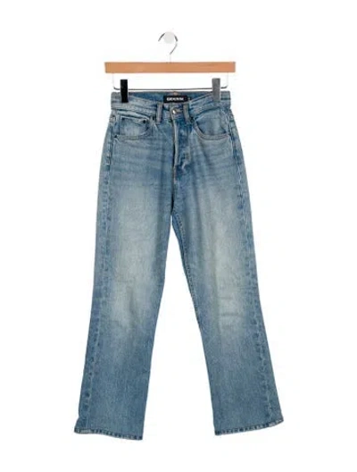 Pre-owned Eb Denim High-rise Straight Leg Jeans In Blue
