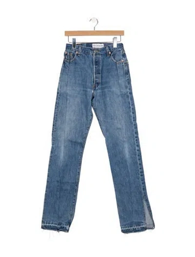 Pre-owned Eb Denim High-rise Straight Leg Jeans In Blue