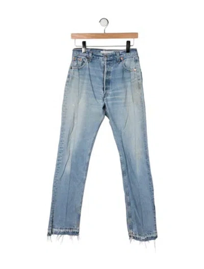 Pre-owned Eb Denim High-rise Straight Leg Jeans In Blue