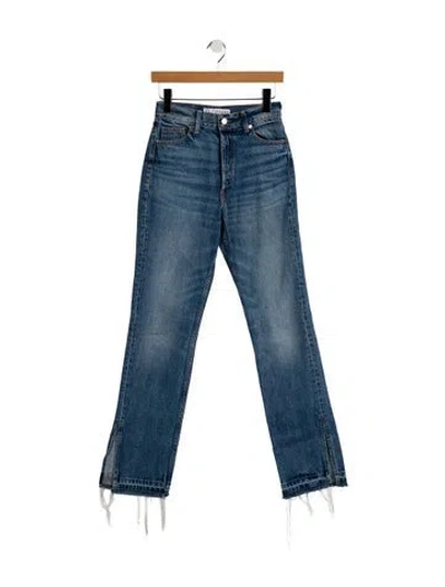Pre-owned Eb Denim High-rise Straight Leg Jeans In Blue